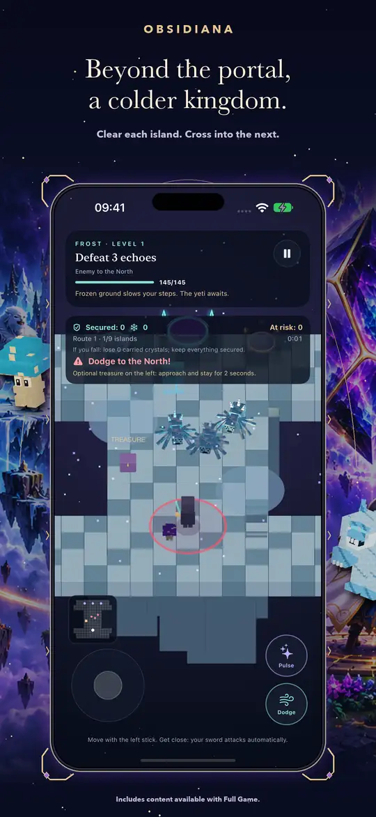 Obsidiana framed native 02-ice screen with advanced review data and original world artwork.